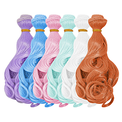 (52) Непрозрачная лаванда 6 шт. 6 цвета высокотемпературного волокна, длинные волосы для грушевидной химической завивки, кукольный парик, для поделок девушки bjd makings аксессуары, разноцветные, 5.91~39.37 дюйм (15~100 см), 1 шт / цвет