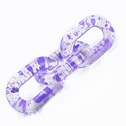 Medium Purple Transparent Acrylic Linking Rings, Quick Link Connectors, for Cable Chains Making, Oval, Medium Purple, 31x19.5x5mm, Inner Diameter: 8x20mm