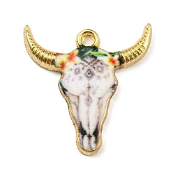 Белый Дым Подвески из сплава, без свинца, без кадмии и без никеля, крупный рогатый скот, серый, 22x21.5x2.5 мм, отверстие : 1.8 мм