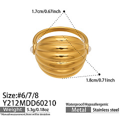Круглые 304 кольца для пальцев из нержавеющей стали для женщин, цвет нержавеющей стали, круглые, размер США 7 (17.3 мм)