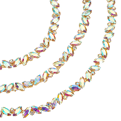 Разноцветный 1 двор железные стеклянные чашки цепи, свадебное платье декоративные цепочки, красочный, 74x73x25 мм