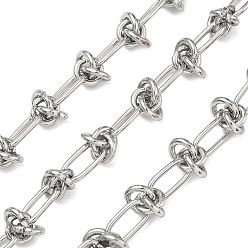 Нержавеющая Сталь Цвет Ручная работа 304 цепочки из нержавеющей стали с узловыми звеньями, несварные, с катушкой, цвет нержавеющей стали, 11.5x5.5x1.5 mm и 7x1.5 mm