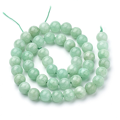 Myanmar Jade Natural Myanmar Jade/Burmese Jade Beads Strands, Round, Dyed, 10mm, Hole: 1mm, about 40pcs/strand, 15.1 inch
