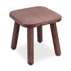 Saddle Brown Wood Stool, Household Children's Stools, Square, Saddle Brown, 236x236x245mm