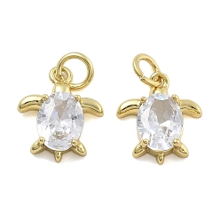 Tortoise Латунные микро проложить кубического циркония подвески, без кадмия, без никеля и без свинца, морские животные амулеты, с целью перехода в кольце, черепаха, 13x11.5x4.5 мм, отверстие : 3.5 мм