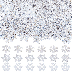 Белый 450 шт 3 стили латунные кабошоны, аксессуары для украшения маникюра своими руками для женщин, снежинка, белые, 5x0.2 мм, 150 шт / стиль