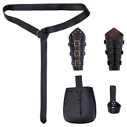 Черный Наборы аксессуаров эпохи Возрождения, В комплект входят кожаные ножны для меча, защита на запястье и цепной ремень., крышка стеклянной бутылки, чёрные, 130~1930 мм