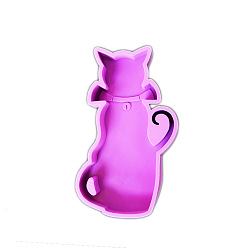 Cat Shape Силиконовая форма своими руками, формы для литья смолы, для уф-смолы, изготовление изделий из эпоксидной смолы, фиолетовые, форма кошки, 140x75x22.5 мм