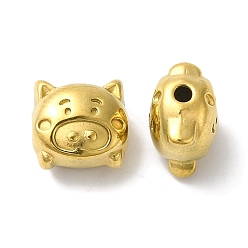 Золотой 304 из нержавеющей стали бусы, свинья, золотые, 9x10x7 мм, отверстие : 1.6 мм