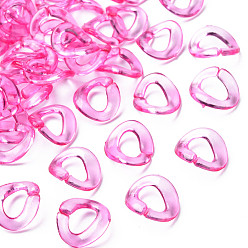 Средний Фиолетово-красный Прозрачные акриловые связывая кольца, разъемы для быстрой связи, для изготовления кабельных цепей, витых овальных, средне фиолетовый красный, 19x16.5x2.5 мм, внутренний диаметр: 7x11 мм, Около 1060 шт / 500 г