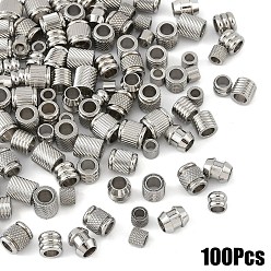 Нержавеющая Сталь Цвет 100шт 10 стили бусины из нержавеющей стали, колонка, цвет нержавеющей стали, 5~9x4~8 мм, отверстие : 3 мм, 10 шт / стиль