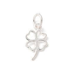Серебро S925 кулон из стерлингового серебра, клевер, серебряные, 16x9x1 мм