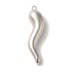 Платина Стойки обшивки латунные подвески, без кадмия и без свинца, долговечный, формы чили, платина, 30x12x6.5 мм, отверстие : 1.2 мм