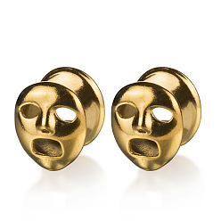 Золотой Хеллоуин призрачное лицо латунные и сплавные ушные туннели, золотые, 8 мм
