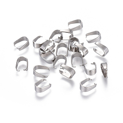 Stainless Steel Color 201 Stainless Steel Snap on Bails, for Pendant Making, Stainless Steel Color, 6.5x6x3mm