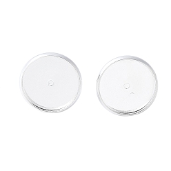 Серебро Латунь уха шпильки настройки, без кадмия и без свинца, серебряные, лоток : 12 мм, 12 мм, штифты : 0.7 мм