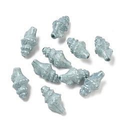 Azul Claro Cuentas de porcelana vintage hechas a mano, fantasía antigua porcelana esmaltada, forma de concha de caracol, azul claro, 21x11x10.5 mm, agujero: 1.8 mm