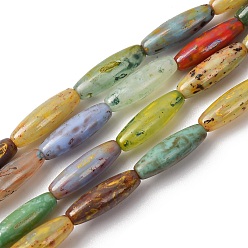 (52) Непрозрачная лаванда Бусины лэмпворк , рис, разноцветные, 11.5x4 мм, отверстие : 1 мм, около 25 шт / нитка, 16.14'' (41 см)