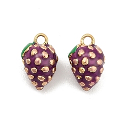 Винограды 304 из нержавеющей стали шармы эмали, реальный 14 k позолоченный, винограды, 13x8.5x8 мм, отверстие : 1.6 мм
