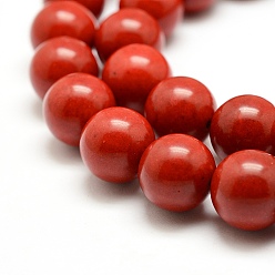 Red Synthetic Coral Beads Strands, Dyed, Round, Red, 12mm, Hole: 1mm, about 33pcs/strand, 15.7 inch(40cm)
