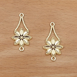 Light Gold Прелести соединителя сплава, цветок, золотой свет, 30x15 мм