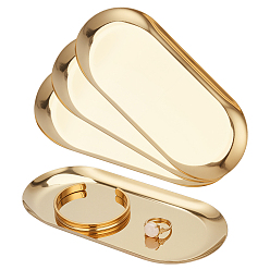 Золотой 304 пластины для ювелирных изделий из нержавеющей стали, овальные, золотые, 175x82x9.5 мм