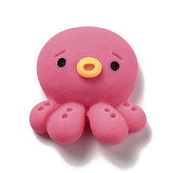 Оранжево-Красный Непрозрачная смола декодирует кабошоны, осьминог, увядшая роза, 20x18.5x8.5 мм