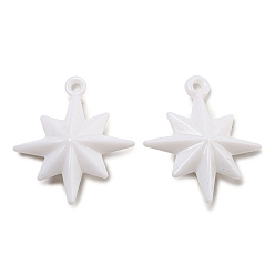 Белый Непрозрачные акриловые подвески, звезды прелести, белые, 35x31x8.5 мм, отверстие : 2.5 мм, Около 324 шт / 500 г