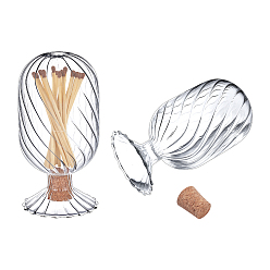 Прозрачный Стеклянная декоративная витрина, стеклянный колпак-террариум с пробковой пробкой, овальной формы, прозрачные, 58x110 мм