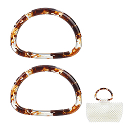 Letter D Прозрачные ручки для сумок из смолы, замена мешка, цвет охры, Буква D, 99x124x10.5 мм