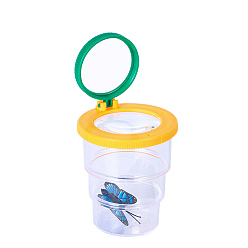 Yellow Two Lens ABS Plastic Insect Viewer Box Magnifier, with Acrylic Optical Lens, Yellow, Magnification: 8X, Lens: 50mm, Magnification: 5X, Lens: 45mm, Fold: 4.3x7.2x5cm
