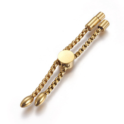 Golden 304 Stainless Steel Chain Extender, with Cord End, Golden, 100mm, Inner: 3mm