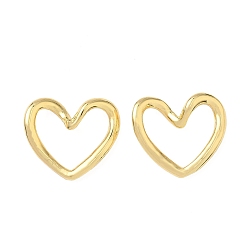 Настоящее золото 18K Латунные соединительные колечки, без кадмия и без свинца, сердце, реальный 18 k позолоченный, 15.5x17.5x1.5~4.5 мм, внутренний диаметр: 7x3.5 мм