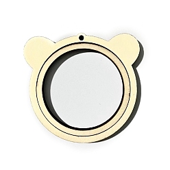 Медведь Деревянные пяльцы для вышивания крестиком, вышитая рамка дисплея, аксессуары для швейных инструментов, медведь, 98x90 мм