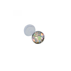 Прозрачный АВ Акриловые микропаве кубические цирконии лабреты пирсинг ювелирные изделия для женщин мужчин, ясно AB, 8 мм, штифты : 1.2 мм, Руководитель: 5 mm