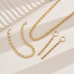 Золотой Комплекты из латунных цепочек, браслетов, серег и ожерелий для повседневных женских модных аксессуаров, золотые
