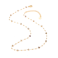 Настоящее золото 14K 304 ожерелья из звеньев цепи из нержавеющей стали для женщин, треугольные, ионное покрытие (ip), долговечный, реальный 14 k позолоченный, 18.90 дюйм (48 см)