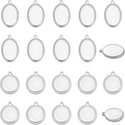 Edelstahl Farbe 20 PC 2 Stil 304 Edelstahlanhänger, Mischformen, leere tag stempeln, Edelstahl Farbe, 10 Stück / Stil