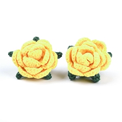Yellow Cotton Knitting Artificial Flower, Ornament Accessories, Yellow, 56x61.5x39mm