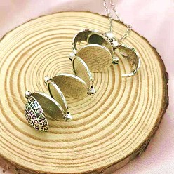 Античное Серебро Сплав ожерелья шкентеля, ожерелья с медальоном и подвеской, кабельные цепи, античное серебро, 24.17 дюйм (61.4 см)