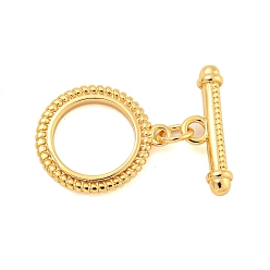 Настоящее золото 18K Латуни Переключить застежками, без кадмия, без никеля и без свинца, кольцо, реальный 18 k позолоченный, Кольцо: 14x12x1.4 mm, отверстие : 1.2 мм, бар: 14.5x5x2.5 mm, отверстие : 1.6 мм