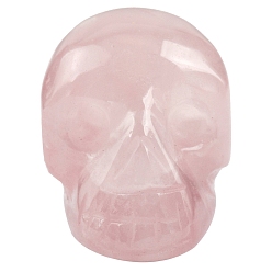 Розовый Кварц Резные фигурки черепа из натурального розового кварца, для домашнего украшения рабочего стола, 26x18x16 мм