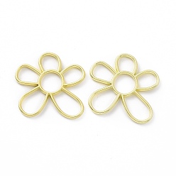 Golden Alloy Enamel Pendants, Flower, Golden, 30x31x2mm, Hole: 9mm