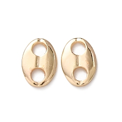 Light Gold Латунные соединители прелести, овальные звенья кофейного зерна, долговечный, стойки покрытие, золотой свет, 11.5x8x1.5 мм, отверстие : 2.5 мм