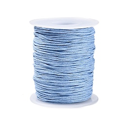 Light Steel Blue Waxed Cotton Thread Cords, Light Steel Blue, 1mm, about 100yards/roll