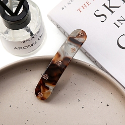 Кокосово-Коричневый Овальные заколки для волос из ацетата целлюлозы, со стразами, аксессуары для волос для женщин и девочек, кокосового коричневый, 16x86 мм