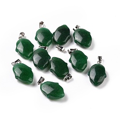 Малайский Нефрит Натуральный Malaysia нефрита подвески, hamsa hand charms, с защелкой из платинового сплава на дужке, 24~24.5x15x7 мм, отверстие : 5.5x3 мм