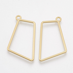 Матовый Золотой Цвет Гладкая поверхность сплава открытой задней панели подвески, для diy уф смолы, эпоксидная смола, Прессованные цветочные украшения, геометрия, матовый золотой цвет, 33x22x1.5 мм, отверстие : 1.8 мм