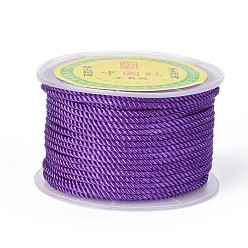 Темно-Фиолетовый Полиэстер милан шнур для изготовления ювелирных изделий DIY, темно-фиолетовый, 2.5 мм, около 27.34 ярдов (25 м) / рулон