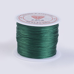 Темно-Зеленый Плоская эластичная кристаллическая струна, эластичная нить для бисера, для изготовления эластичного браслета, темно-зеленый, 0.5 мм, около 49.21 ярдов (45 м) / рулон